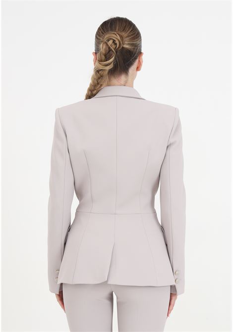 Pearl gray double-breasted women's blazer with buttons ELISABETTA FRANCHI | GI07341E2155
